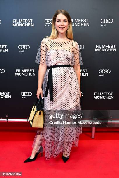 Leonie Brill attends the "Gute Freunde - Der Aufstieg des FC Bayern" Premiere during Munich Film Festival 2023 at Gloria Palast on June 26, 2023 in...