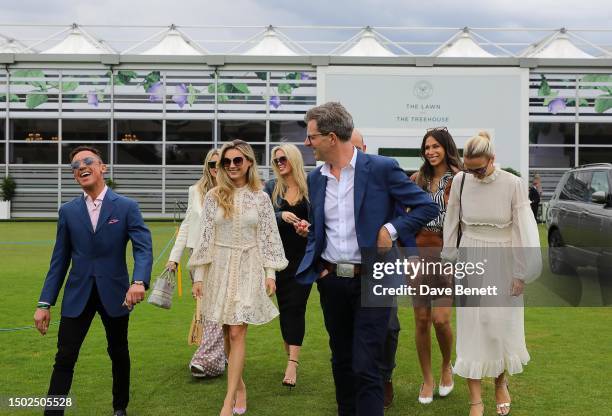 Frankie Dettori, Niomi Smart, William Sitwell, Carlo Carello, Isabella Charlotta Poppius and Georgia Hirst attend a day at the Treehouse with Keith...