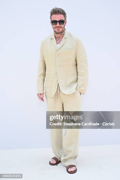 David Beckham attends the "Le Chouchou" Jacquemus' Fashion Show at Chateau de Versailles on June 26, 2023 in Versailles, France.