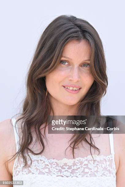 Laetitia Casta attends the "Le Chouchou" Jacquemus' Fashion Show at Chateau de Versailles on June 26, 2023 in Versailles, France.