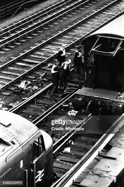 Two hundred people escaped today when two coaches of the crack train Talisman Edinburgh to London express, including the restaurant car, jack-knifed...