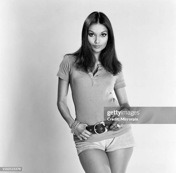 Maxwell House coffee advert model, Shakira Baksh, who later became Shakira Caine, wife of Michael Caine. 26th April 1971. .