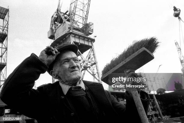 The Vistafjord passenger cruise liner having her keel laid on the first day being built for Den Norske Amerikaline a/s Oslo, by Swan Hunter...