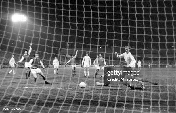 English League Division One match at Elland RoadLeeds United 1 v Arsenal 0Jack Charlton rounds Arsenal goalkeeper Bob Wilson to score a controversial...