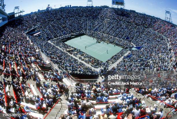 The home of the US Open Arthur Ashe Stadium at the USTA National Tennis Center. The stadium opened in 1977 in Flushing Meadows, New York, September,...