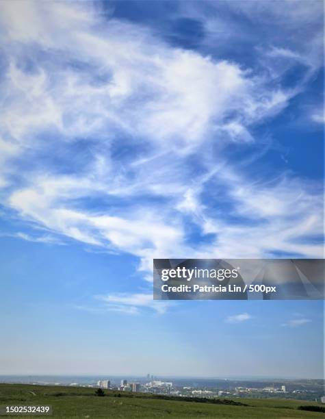 scenic view of field against sky,nosehill park,canada - texture lin stock pictures, royalty-free photos & images