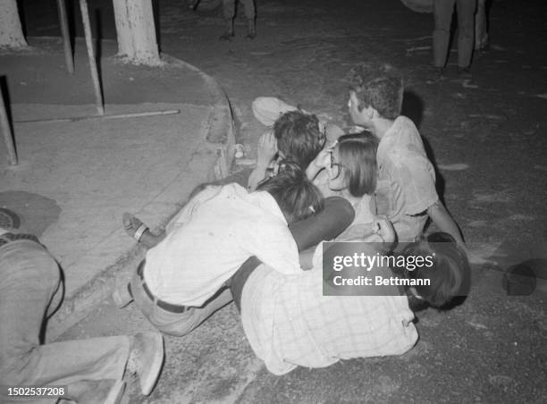 Anti-riot police and students clash a the palace residence of President Ferdinand Marcos. The students were protesting the disappearance of a leftist...