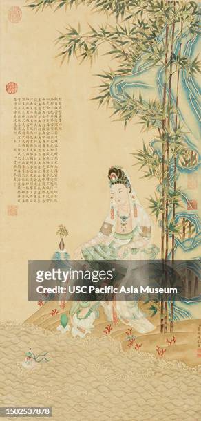 Scroll painting of Guanyin,China, 19th C., ink; paper, 1991.106.2,
