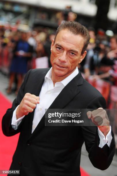 Jean-Claude Van Damme attends the UK premiere for The Expendables 2 at Simpsons On The Empire Leicester Square on August 13, 2012 in London, England.