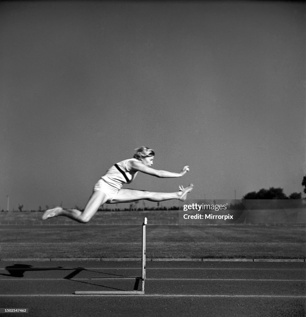 Mary Riand Athletics. British runner Mary Rand pictured during training session ...