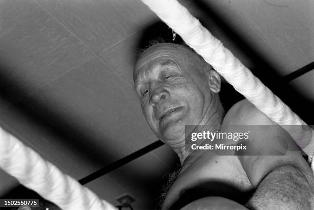 Years old, and still boxing, Fred Oldham, a Shirley, Birmingham, pig farmer, is a member of Birmingham Old Time Boxers Association - a group of past...