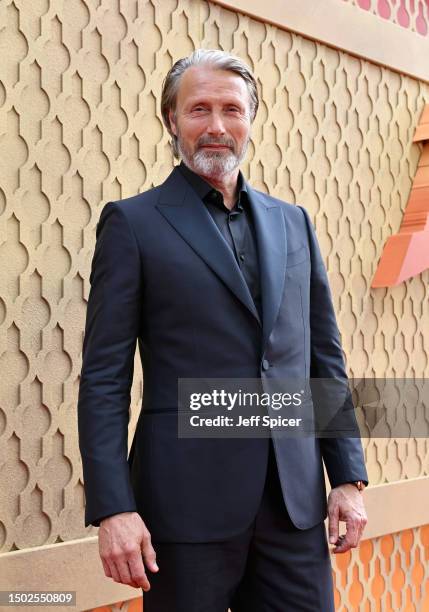 Mads Mikkelsen attends the UK Premiere of Lucasfilm' "Indiana Jones and the Dial of Destiny" at Cineworld Leicester Square on June 26, 2023 in...