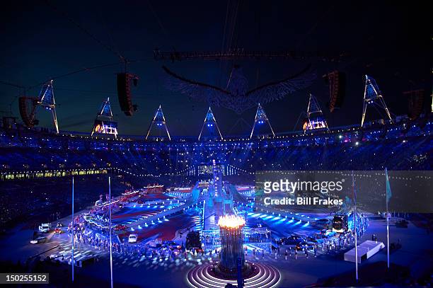 Summer Olympics: Overall view of "A Day in the Life of London" opening scene performance at Olympic Stadium. London, United Kingdom 8/12/2012 CREDIT:...