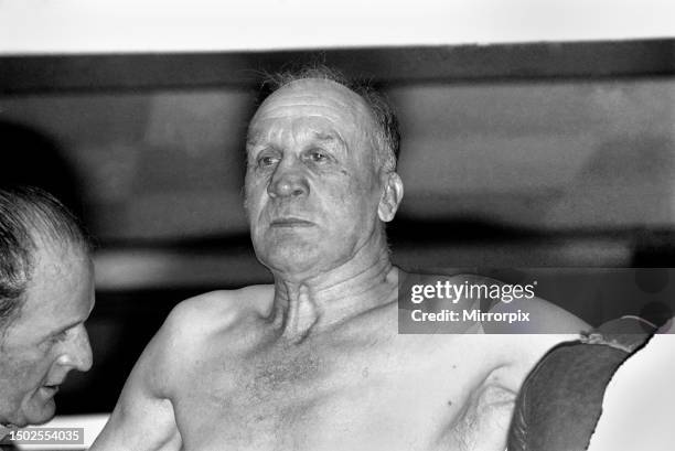 Years old, and still boxing, Fred Oldham, a Shirley, Birmingham, pig farmer, is a member of Birmingham Old Time Boxers Association - a group of past...