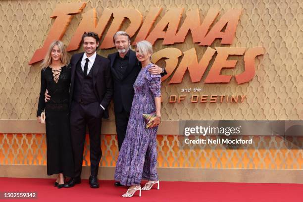 Hanne Jacobsen, Mads Mikkelsen and guests attends the "Indiana Jones And The Dial Of Destiny" UK Premiere at Cineworld Leicester Square on June 26,...