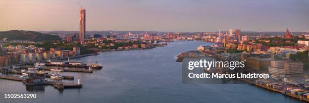 panoramic view of the city of gothenburg - gothenburg stock pictures, royalty-free photos & images