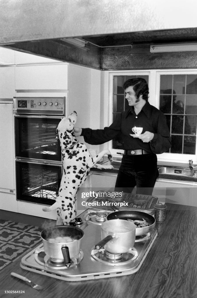 Engelbert Humperdinck with his Dalmatian dog