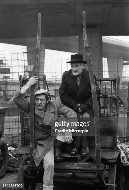 Actors Harry H Corbett as Harold and Wilfred Bramble as Albert Old Man Steptoe. 31st January 1970.