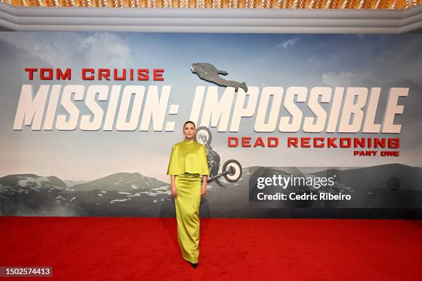 Hayley Atwell attends the Abu Dhabi Red Carpet and Premiere of “Mission: Impossible – Dead Reckoning Part One” presented by Paramount Pictures and...