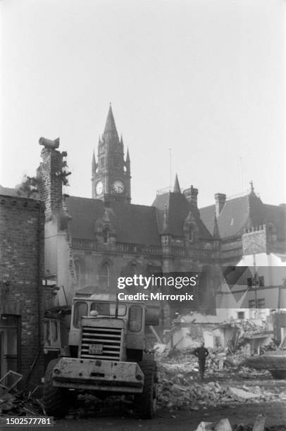 Homes demolition to make way for town hall. Middlesbrough, circa 1971.