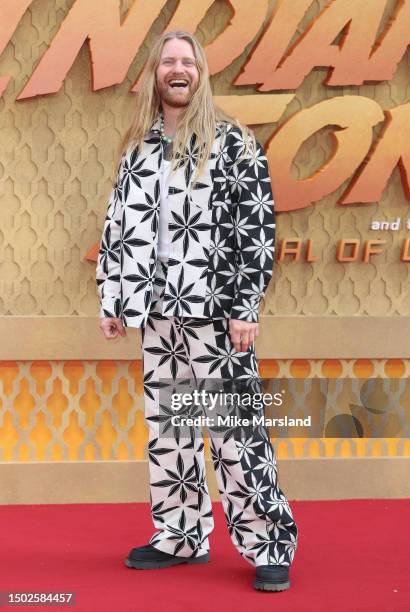 Sam Ryder attends the "Indiana Jones And The Dial Of Destiny" UK Premiere at Cineworld Leicester Square on June 26, 2023 in London, England.