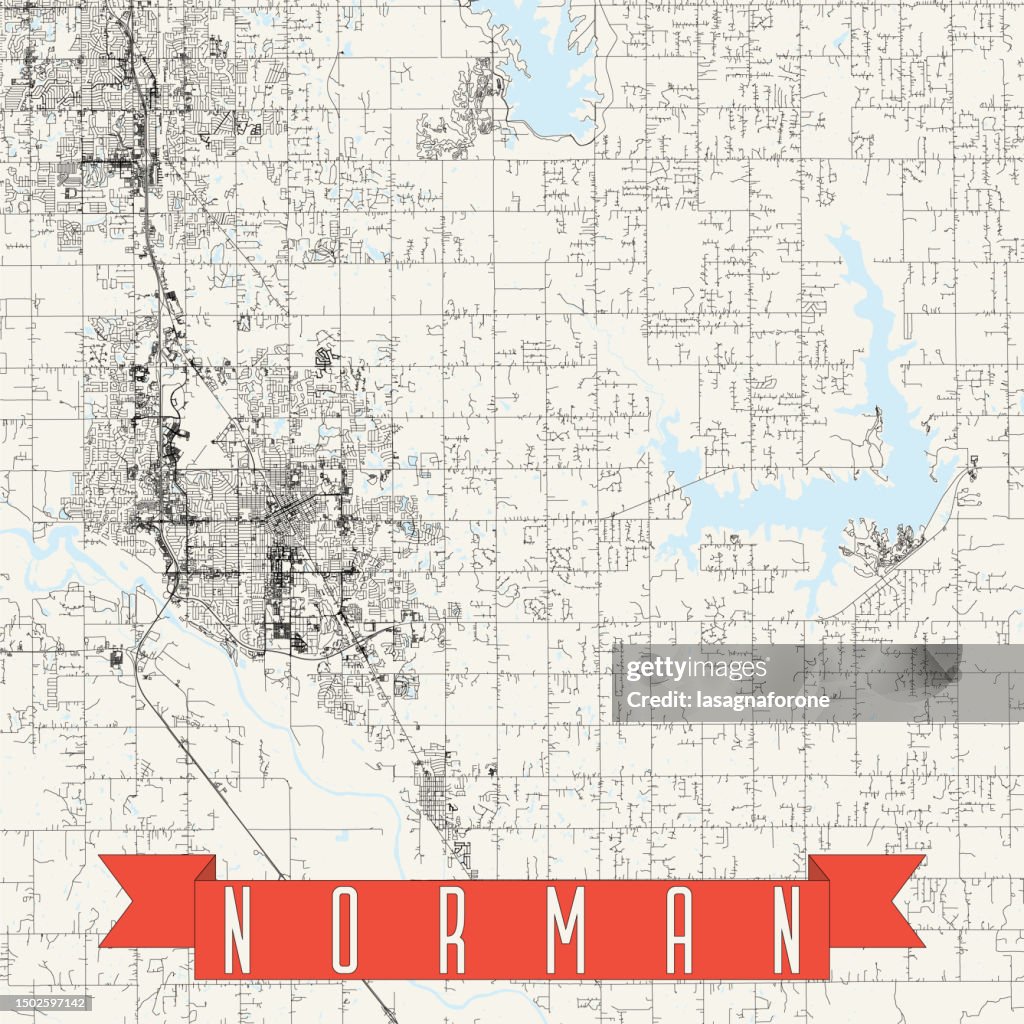 Norman, Oklahoma, USA Vector Map