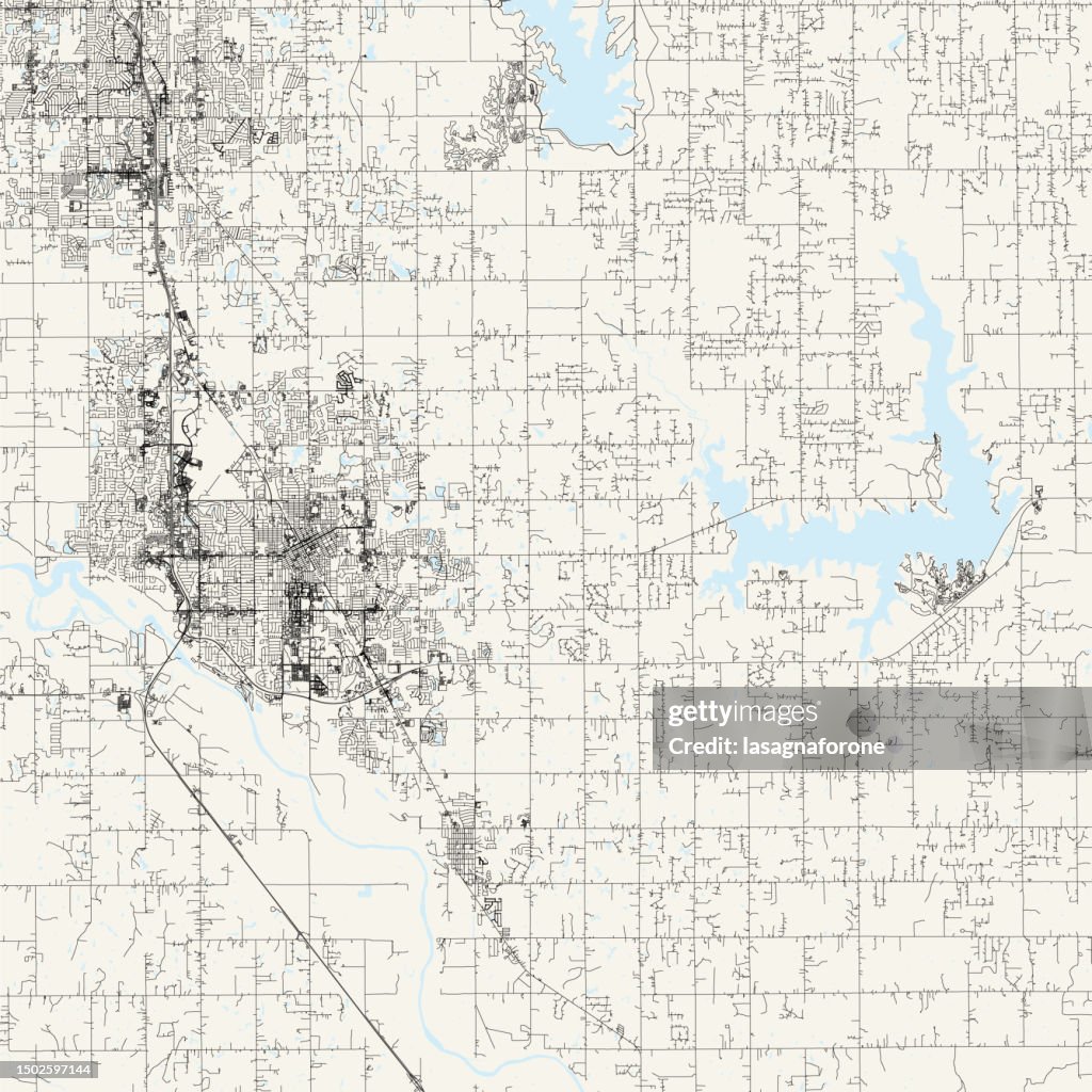 Norman, Oklahoma, USA Vector Map