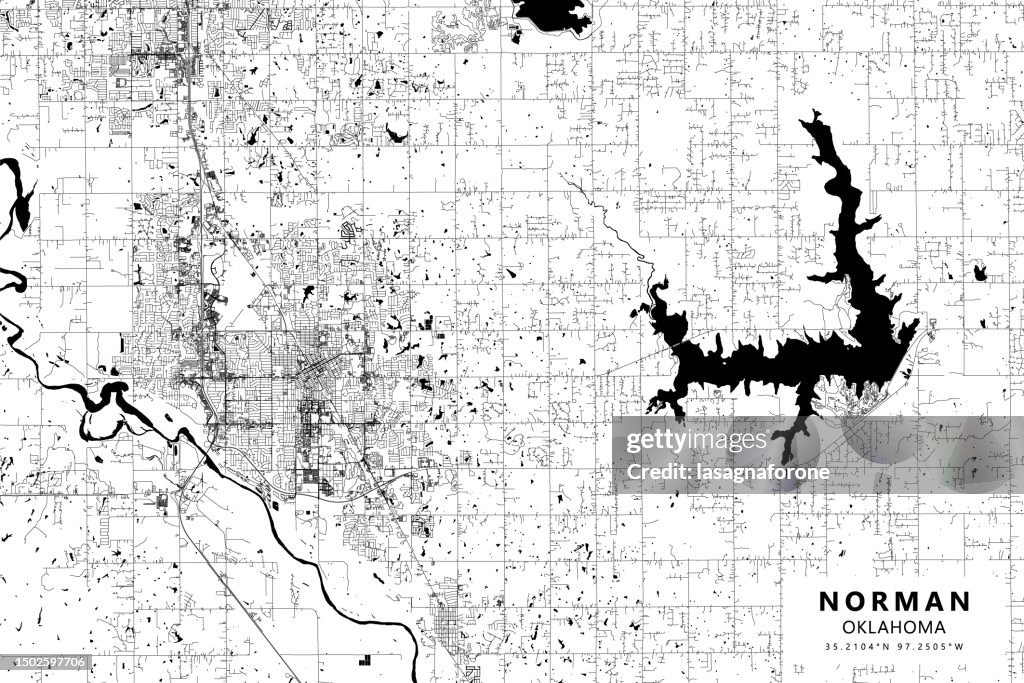 Norman, Oklahoma, USA Vector Map