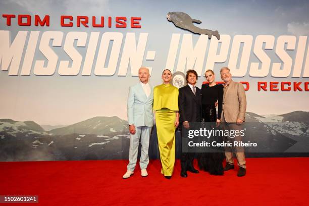 Simon Pegg, Hayley Atwell, Tom Cruise, Pom Klementieff and Christopher McQuarrie attend the Abu Dhabi Red Carpet and Premiere of “Mission: Impossible...