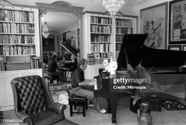 Elton John at home in his new £100,000 mansion in Virginia Water, Surrey, Friday 21st June 1974.