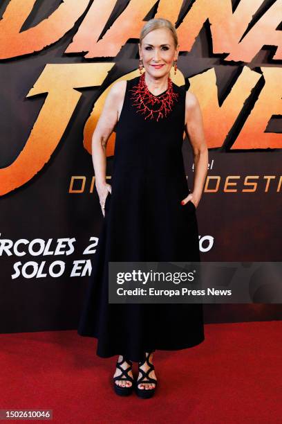 Cristina Cifuentes poses at the photocall during the premiere of the movie 'Indiana Jones and the Dial of Destiny' at Kinepolis in Ciudad de la...