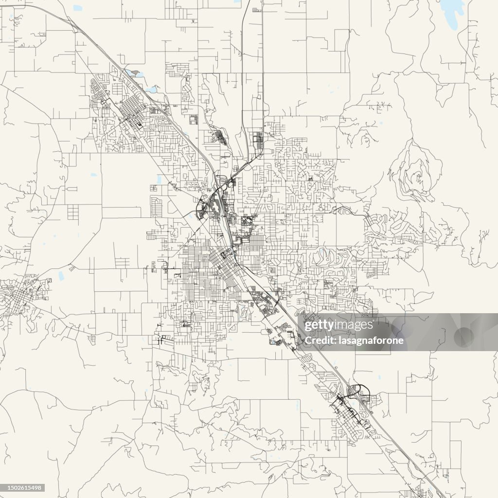Medford, Oregon, USA Vector Map