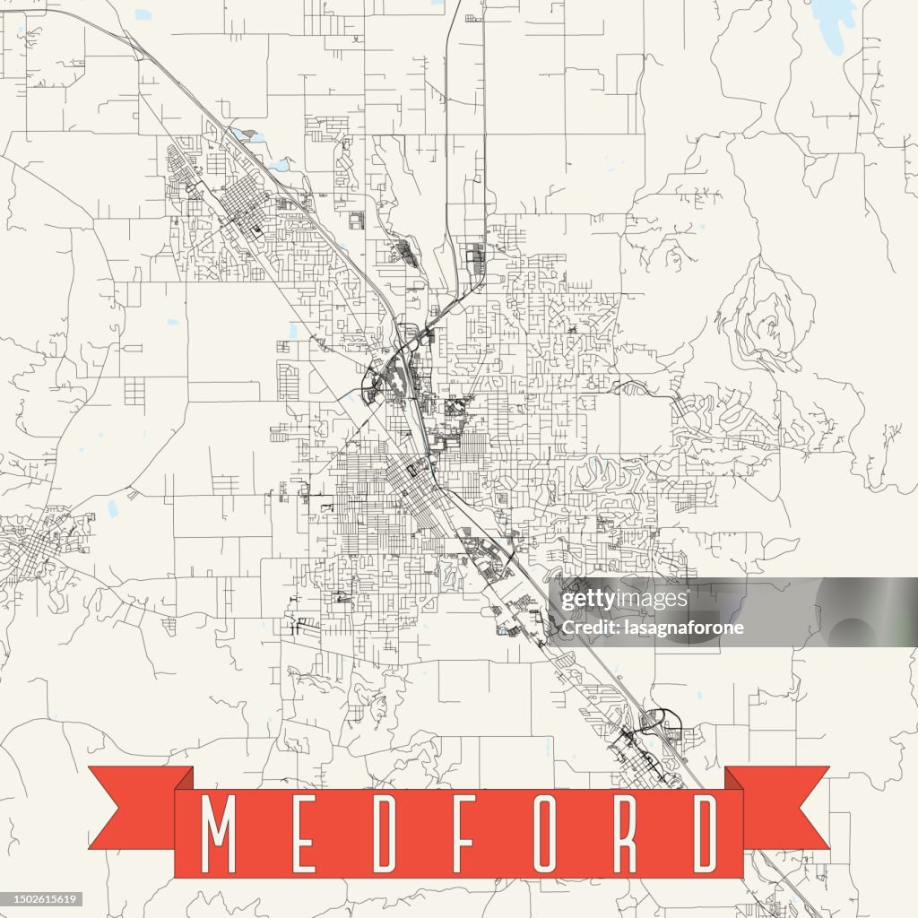 Medford, Oregon, USA Vector Map