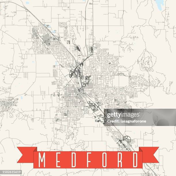 medford, oregon, usa vector map - medford oregon stock illustrations