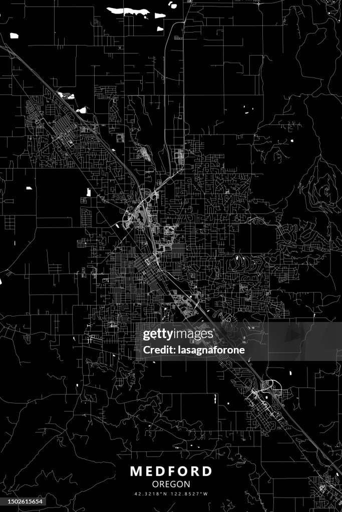 Medford, Oregon, USA Vector Map