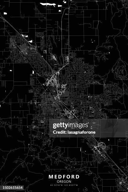 medford, oregon, usa vector map - medford oregon stock illustrations