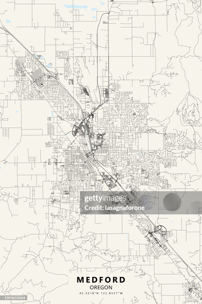 Medford, Oregon, USA Vector Map