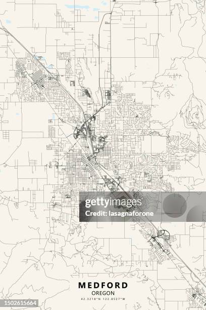 medford, oregon, usa vector map - medford oregon stock illustrations