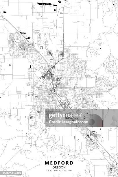 medford, oregon, usa vector map - medford oregon stock illustrations