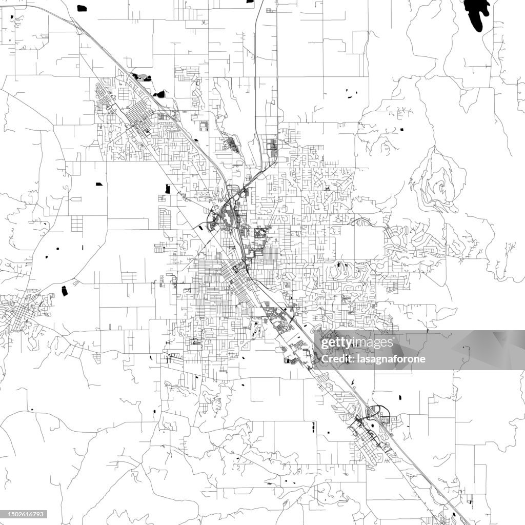 Medford, Oregon, USA Vector Map