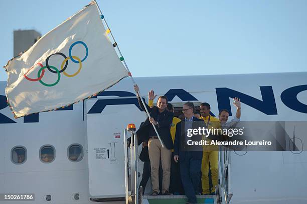 Mayor of Rio de Janeiro, Eduardo Paes, President of Rio 2016 Commite, Carlos Arthur Nuzman, Governor of Rio de Janeiro, Sergio Cabral Filho and...