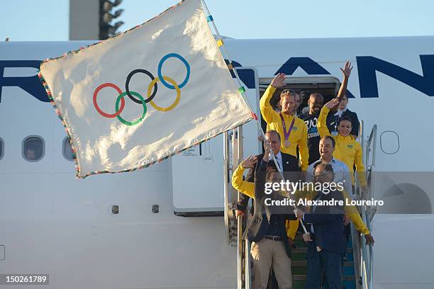 Mayor of Rio de Janeiro, Eduardo Paes, President of Rio 2016 Commite, Carlos Arthur Nuzman, Governor of Rio de Janeiro, Sergio Cabral Filho and...