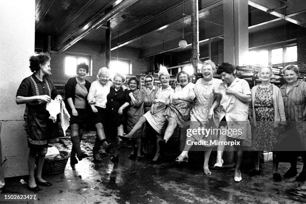 The last remaining corporation wash house on Shipley Street, Byker, Newcastle - local residents use the facilities for the last time 30 September...