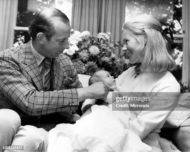 The Duke and Duchess of Kent pictured with their new baby Lord Nicholas Windsor, at Coppins, the day before Nicholas's christening. 10th September...