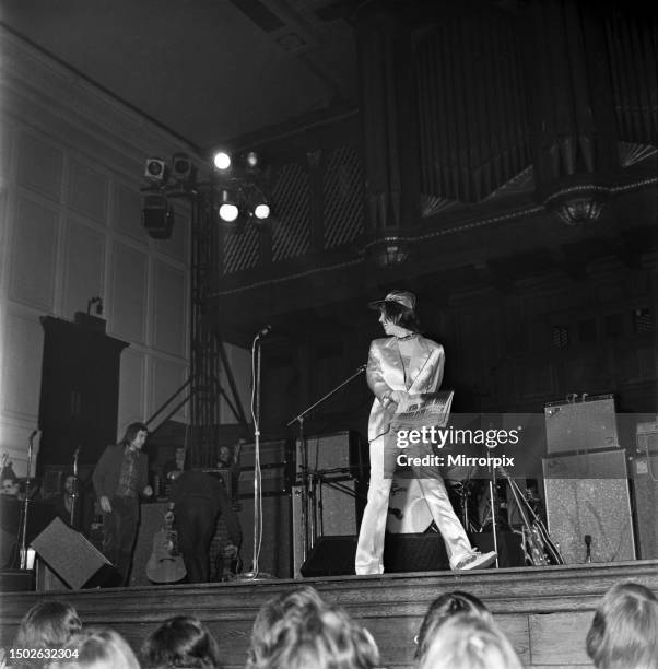 The Rolling Stones on stage of Newcastle City Hall on Thursday for the first concert of their Tour of England. March 1971.