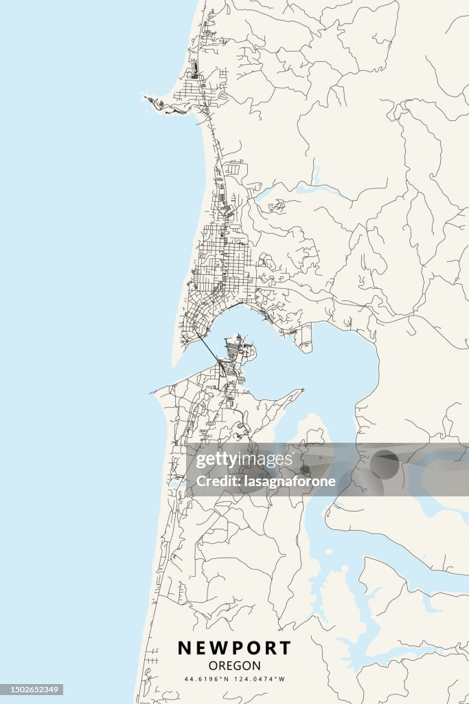 Newport, Oregon, USA Vector Map