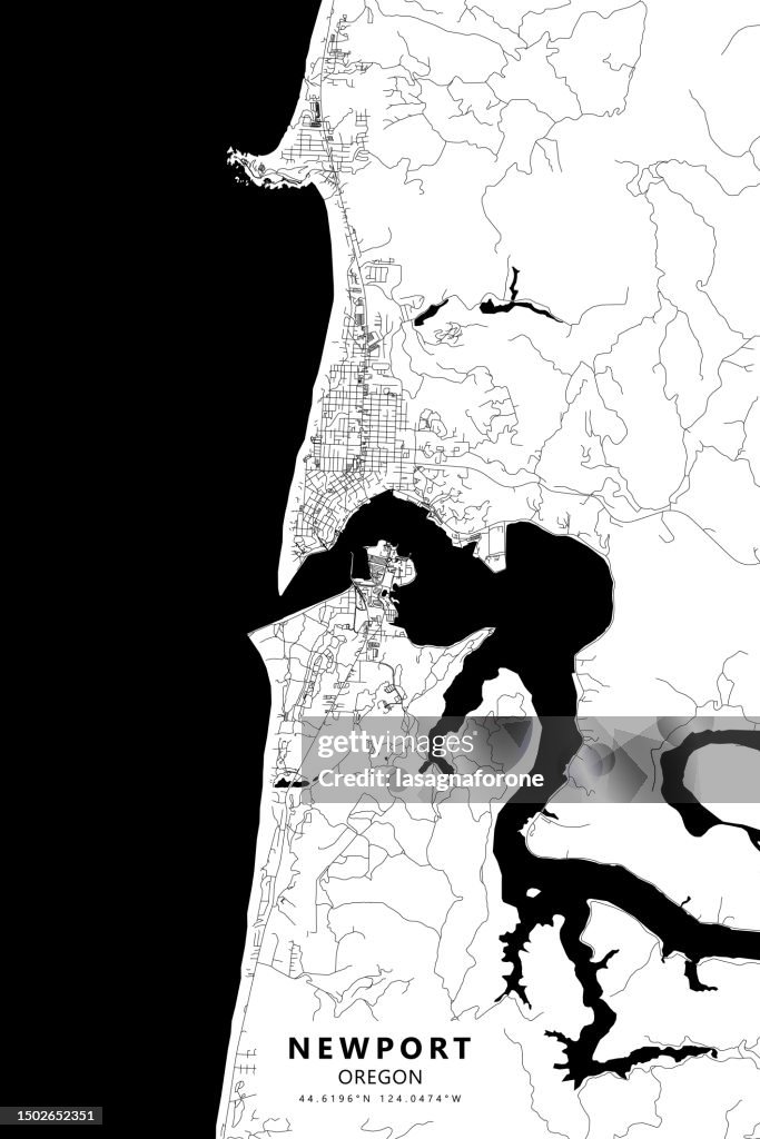 Newport, Oregon, USA Vector Map