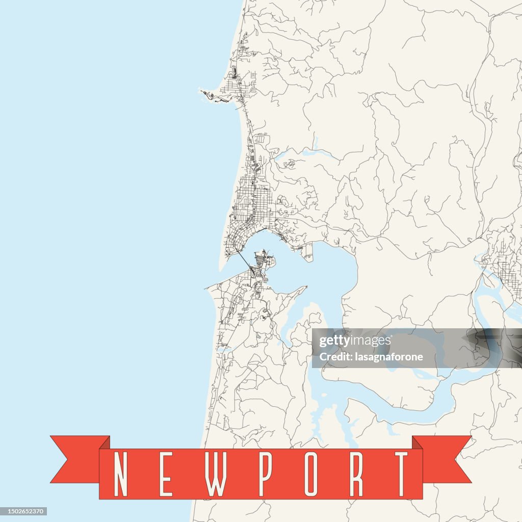 Newport, Oregon, USA Vector Map
