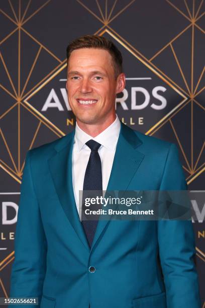 Pekka Rinne is seen on the Red Carpet before the 2023 NHL Awards at Bridgestone Arena on June 26, 2023 in Nashville, Tennessee.