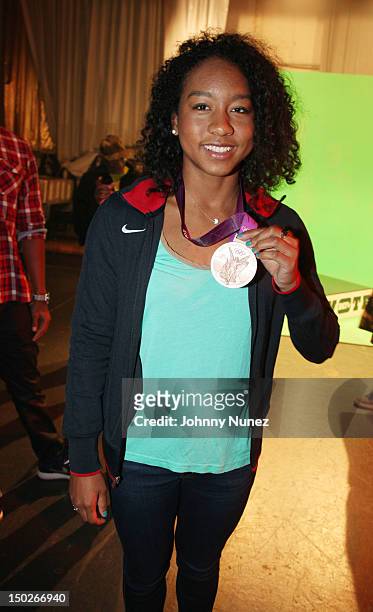 Olympic swimmer Lia Neal visits BET's "106 & Park" at BET Studios on August 13, 2012 in New York City.